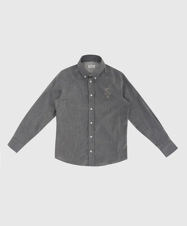 Brunello Cucinelli Children's gray printed shirt