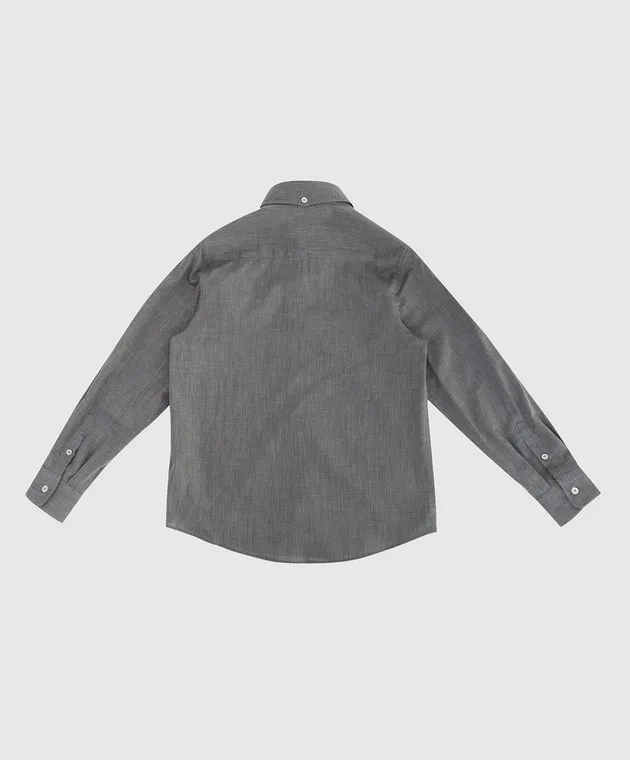 Brunello Cucinelli Children's gray printed shirt
