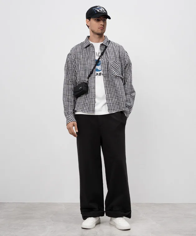C2H4 Blue checked shirt