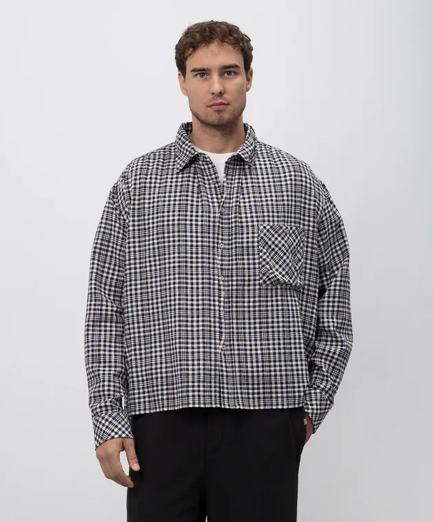 C2H4 Blue checked shirt