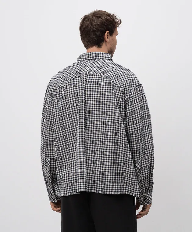 C2H4 Blue checked shirt