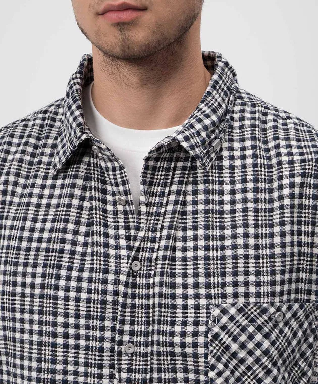 C2H4 Blue checked shirt
