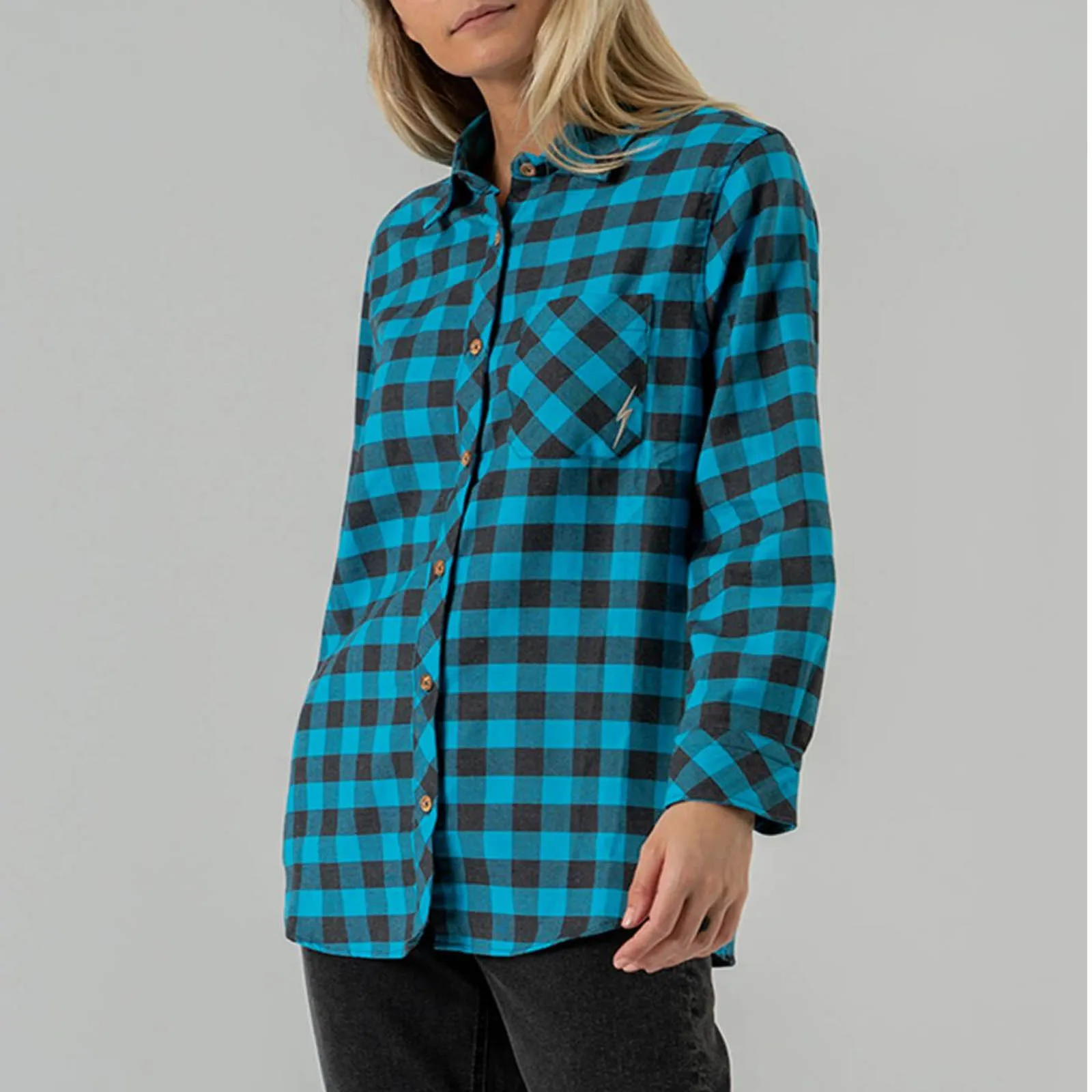 Camisa Doris Shirt cuadros Azul Turquesa