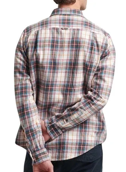 Camisa Superdry Cotton Lumberjack Blanco Hombre