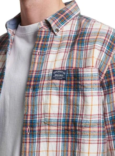 Camisa Superdry Cotton Lumberjack Blanco Hombre