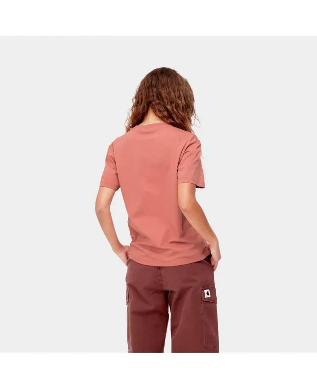 Camiseta Carhartt WIP W' Script SS Rosa (Misty Bush)