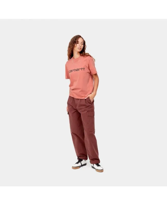 Camiseta Carhartt WIP W' Script SS Rosa (Misty Bush)
