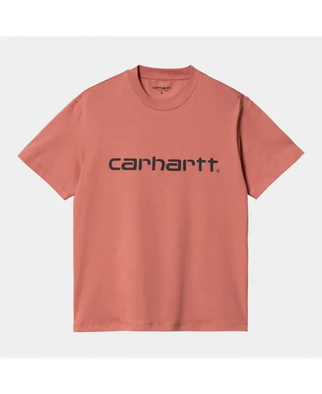 Camiseta Carhartt WIP W' Script SS Rosa (Misty Bush)