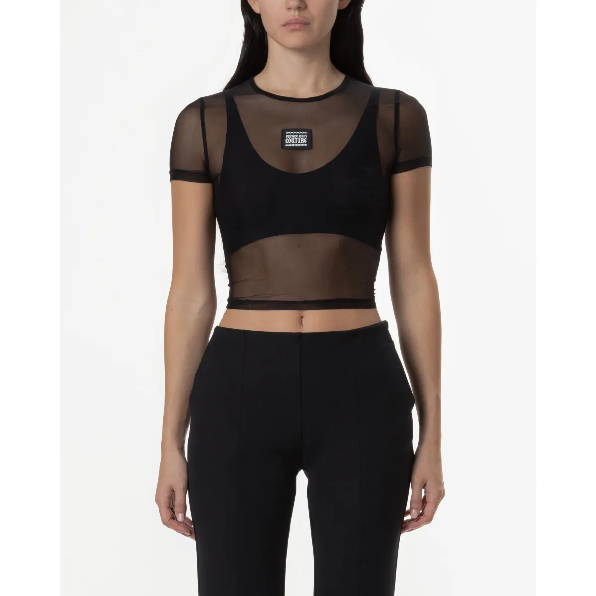 Camiseta corta Versace Jeans Couture 77HAH6A2 Negro