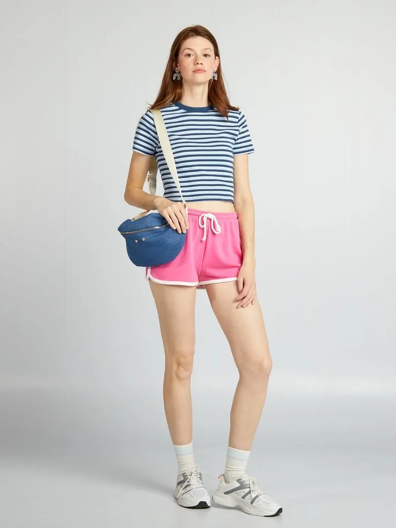 CAMISETA CROP TOP MARINERA  AZUL
