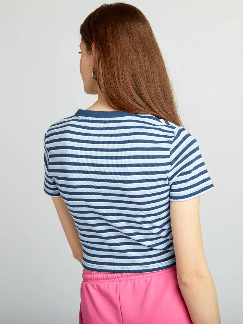 CAMISETA CROP TOP MARINERA  AZUL