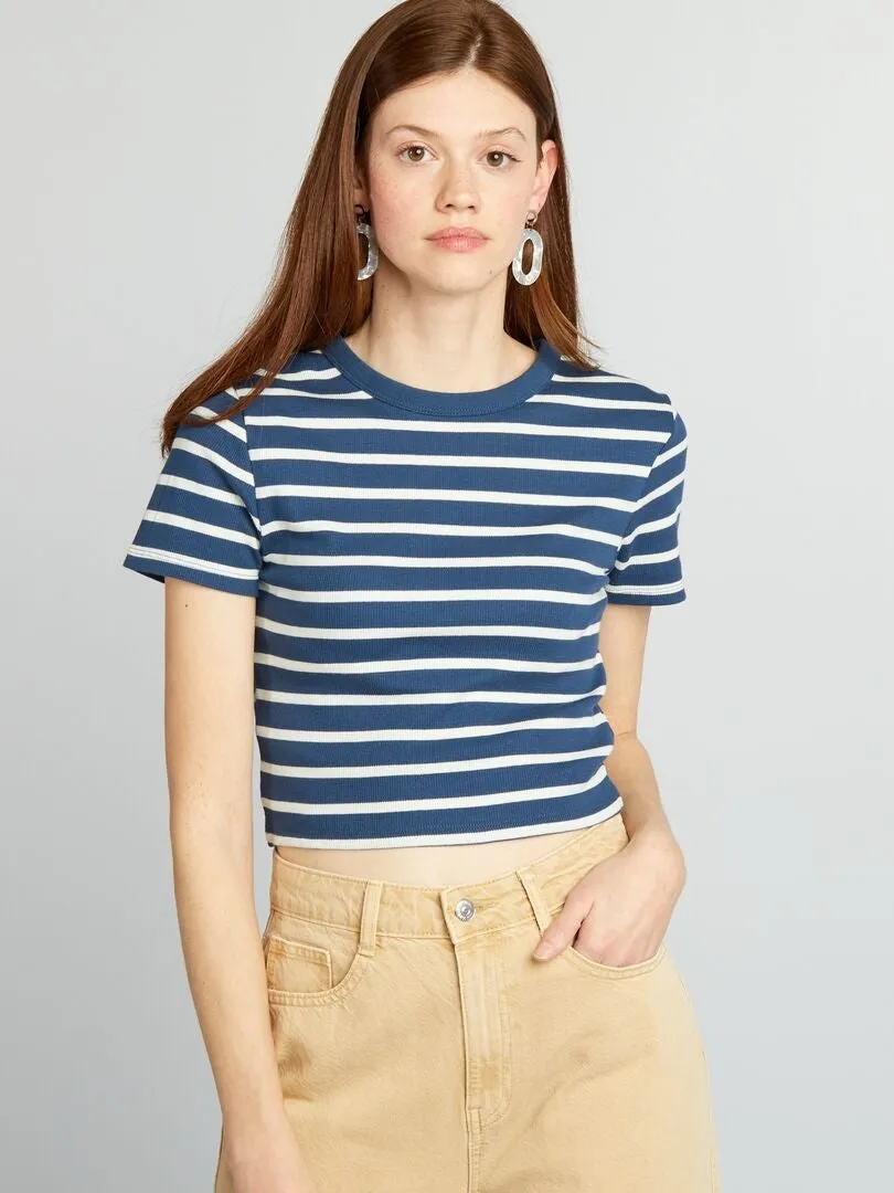 CAMISETA CROP TOP MARINERA  NEGRO