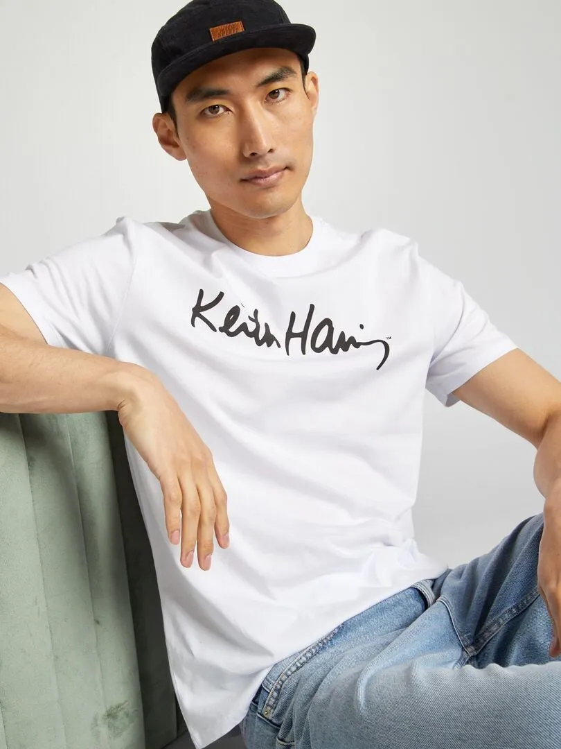 CAMISETA DE CUELLO REDONDO 'KEITH HARING'  BLANCO