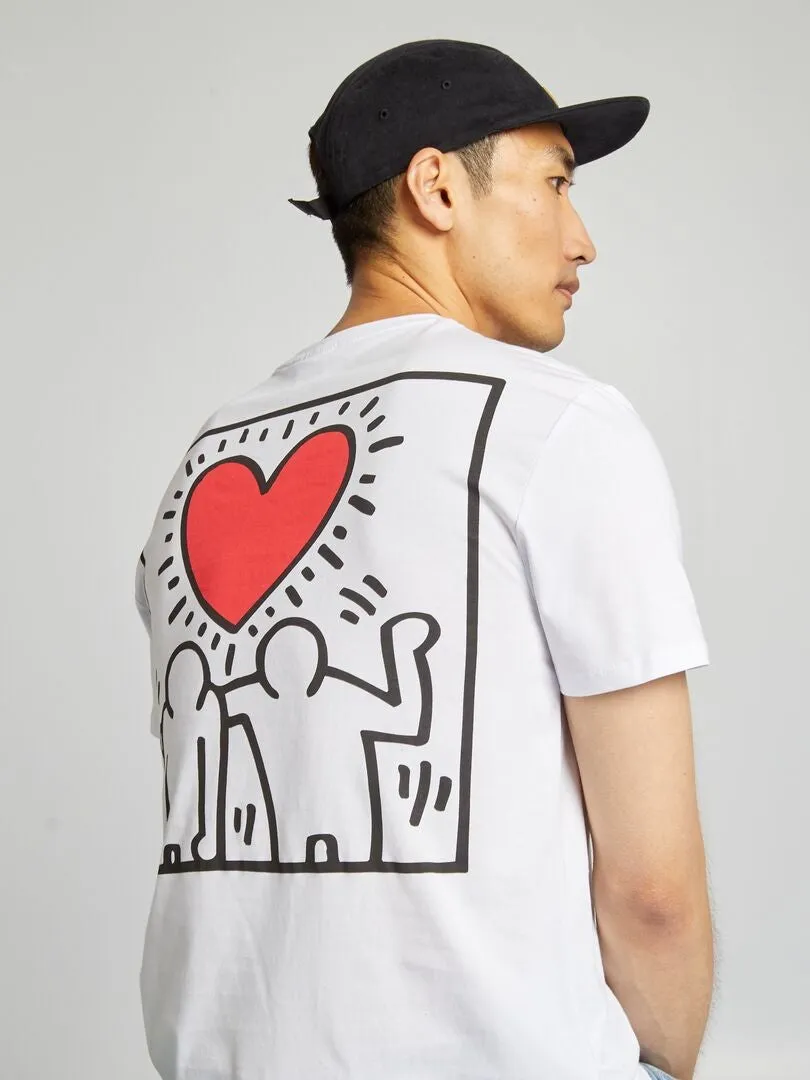 CAMISETA DE CUELLO REDONDO 'KEITH HARING'  BLANCO