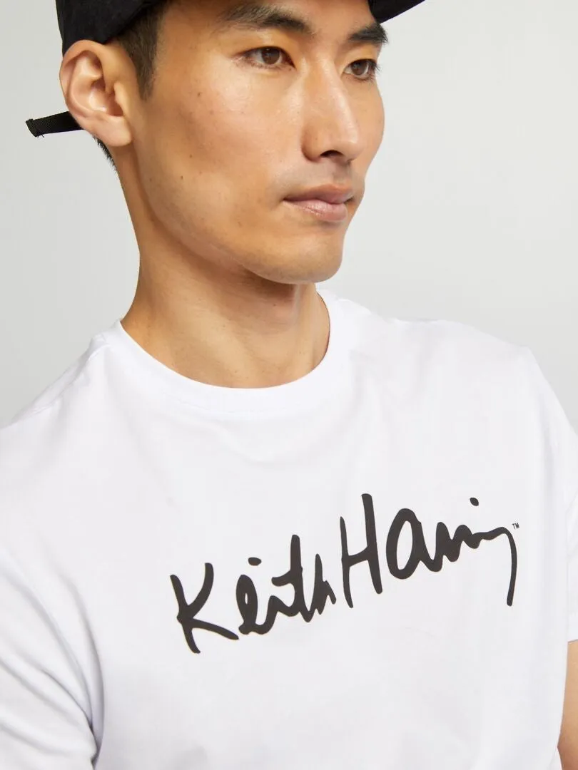 CAMISETA DE CUELLO REDONDO 'KEITH HARING'  BLANCO
