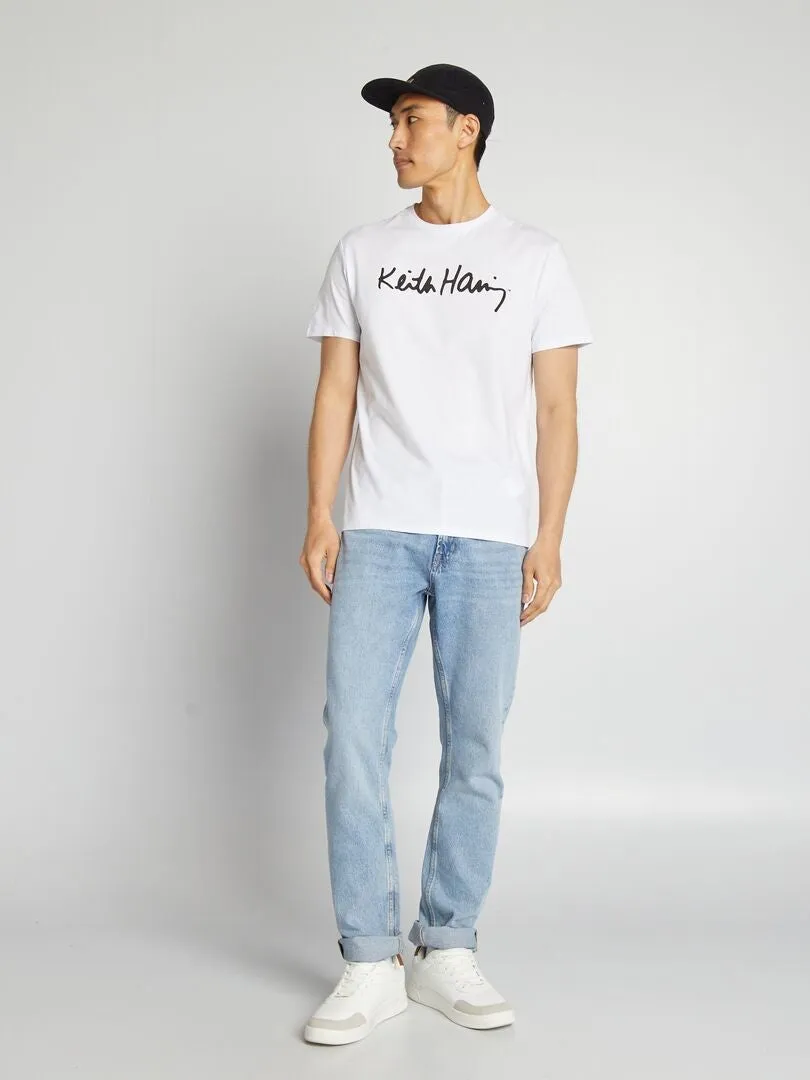 CAMISETA DE CUELLO REDONDO 'KEITH HARING'  BLANCO