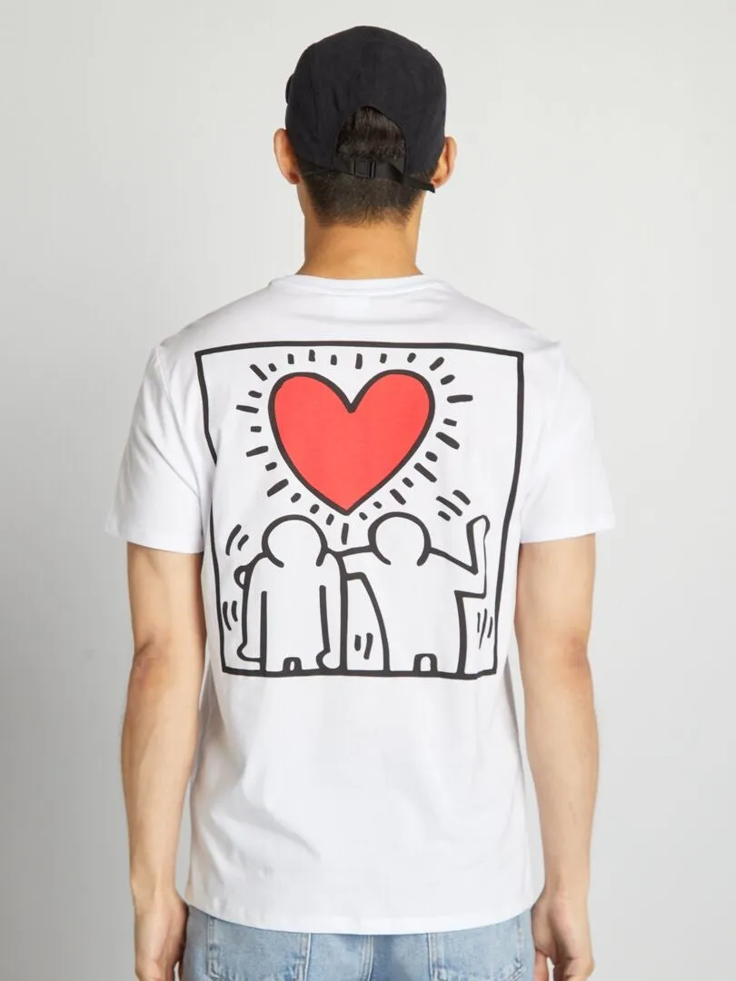 CAMISETA DE CUELLO REDONDO 'KEITH HARING'  BLANCO
