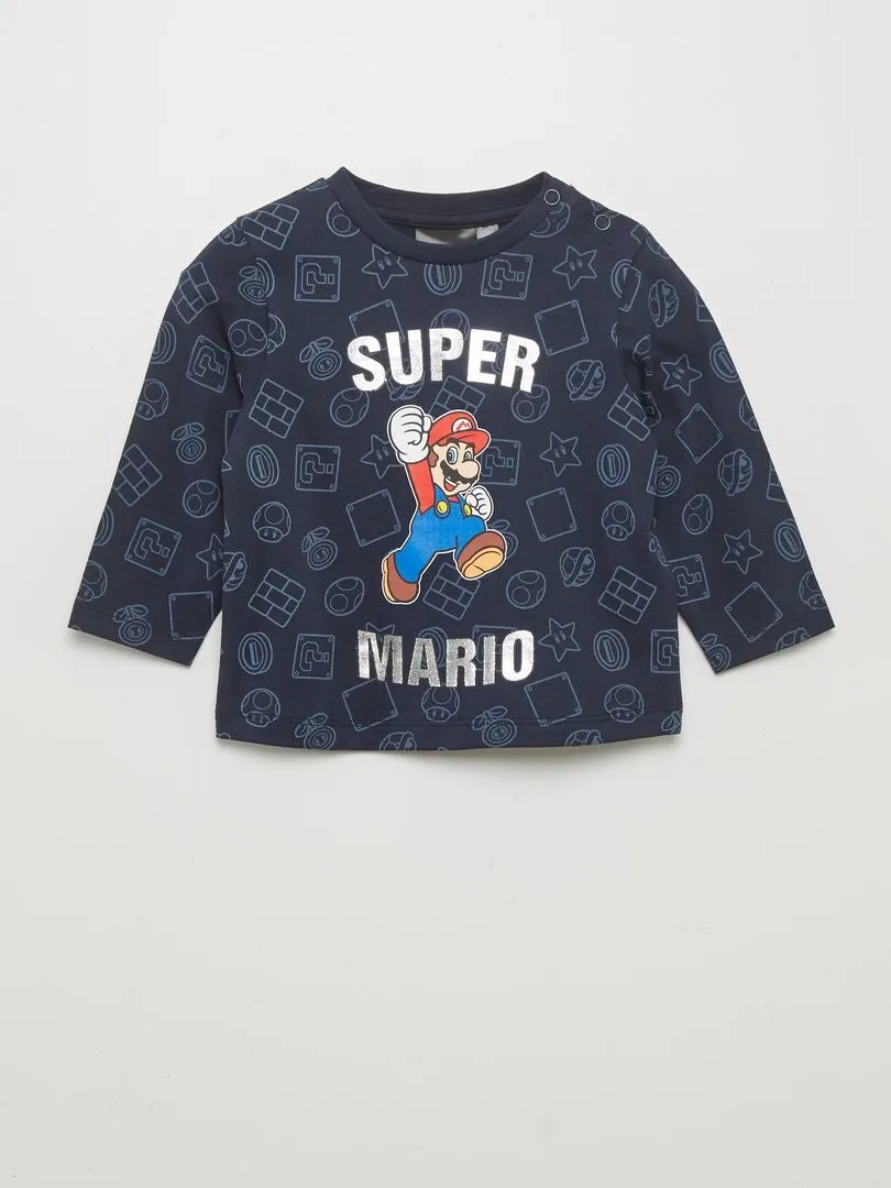 CAMISETA DE MANGA LARGA 'SUPER MARIO'  AZUL
