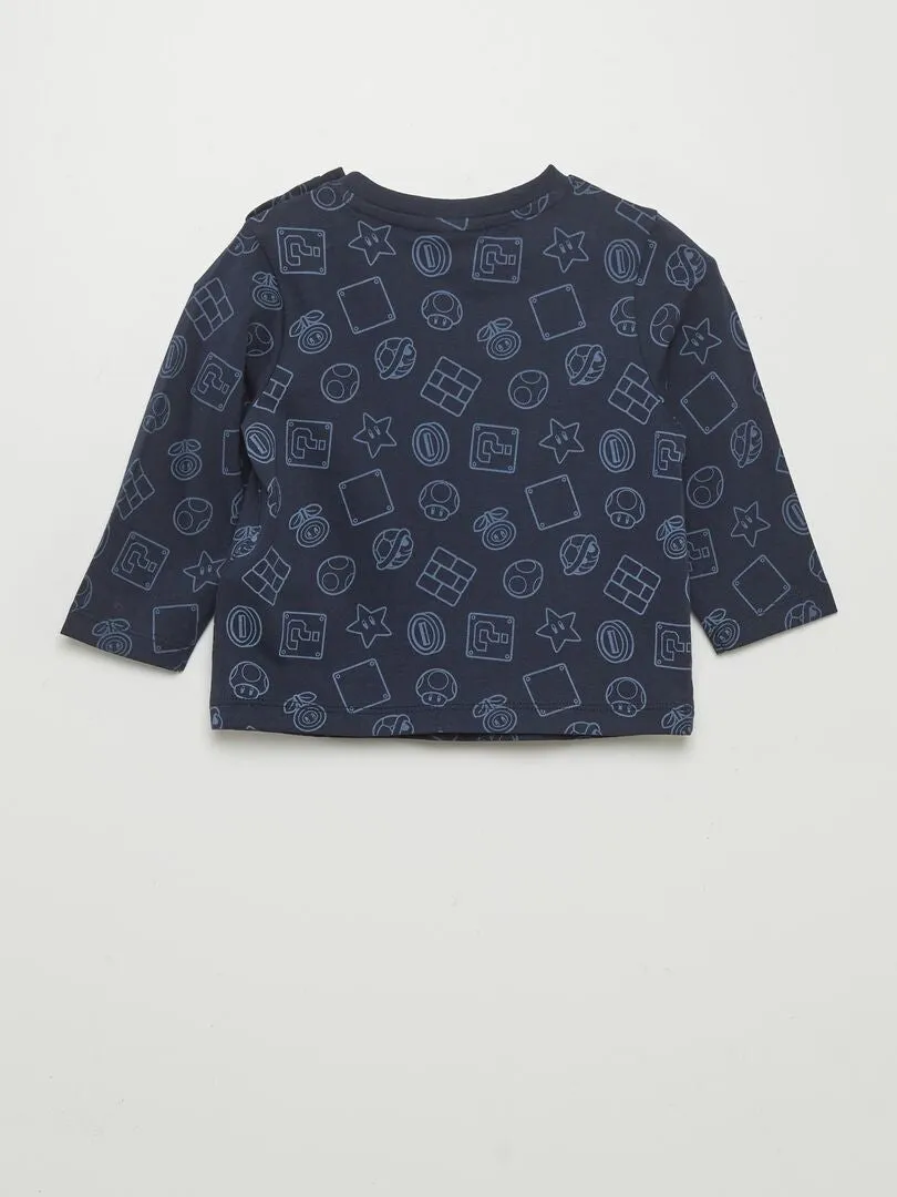 CAMISETA DE MANGA LARGA 'SUPER MARIO'  AZUL