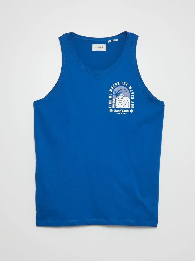 CAMISETA DE PUNTO DE TIRANTES  AZUL