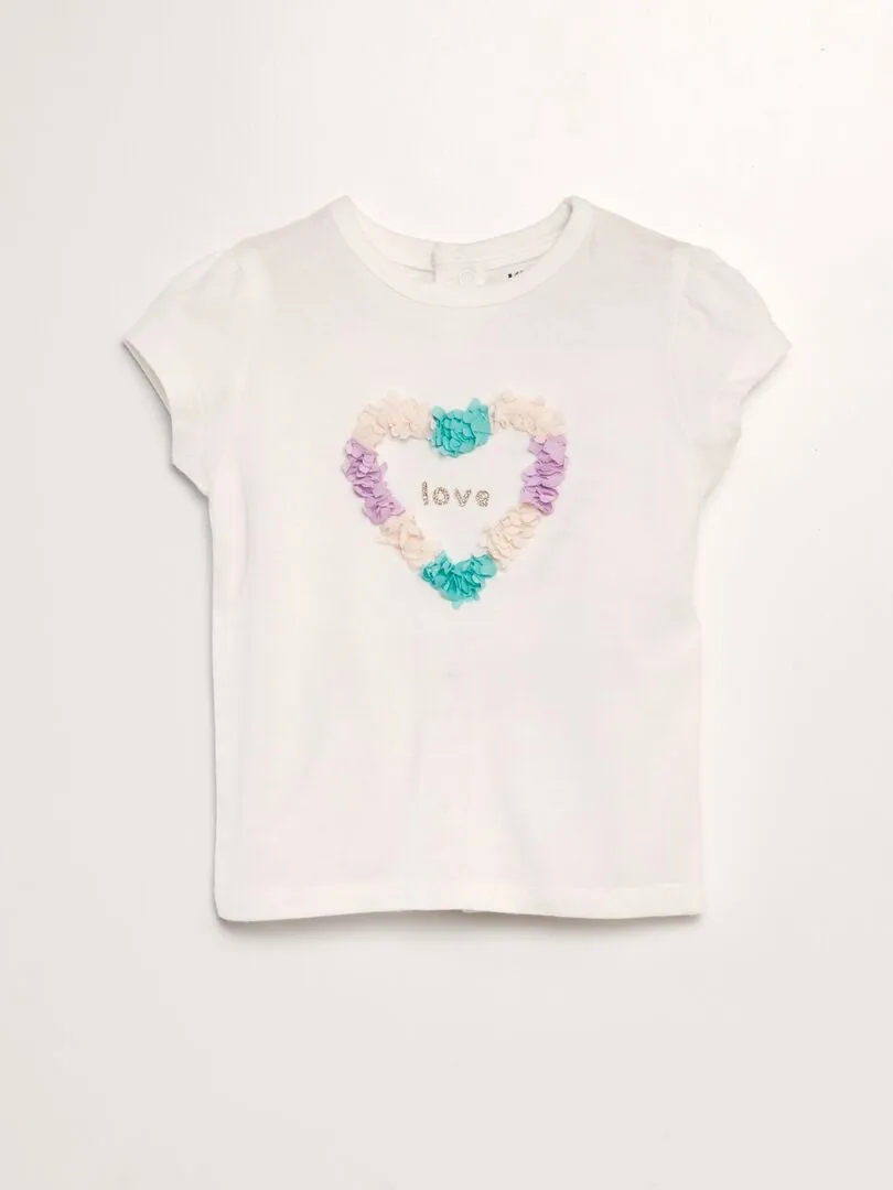 CAMISETA ESTAMPADA DE MANGA CORTA  BLANCO
