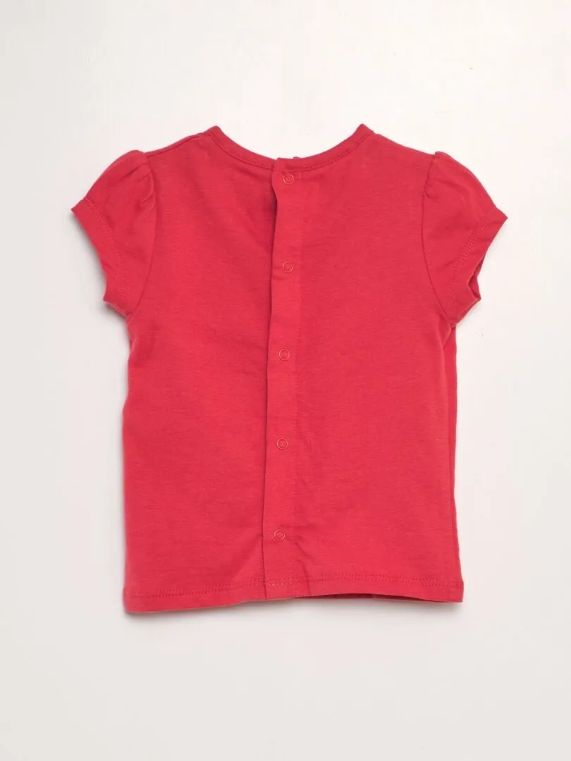 CAMISETA ESTAMPADA DE MANGA CORTA  ROJO