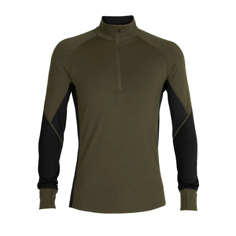 Camiseta técnica Icebreaker Bodifitzone 260 Zone Ls Half Zip (Loden/Negro) Hombre