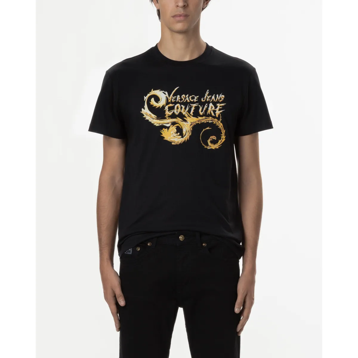 Camiseta Versace Jeans Couture 77GAHC00 Negro