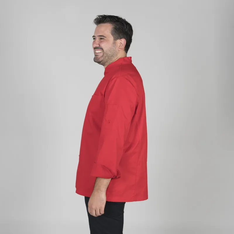 Chaqueta de chef para hombre en manga larga y cierre de botones a tono GARY'S