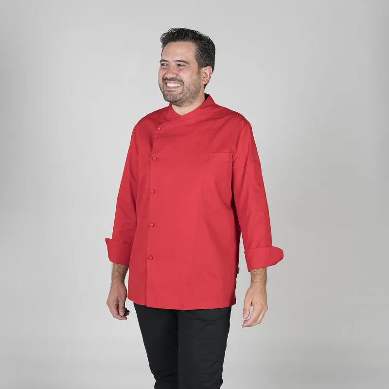 Chaqueta de chef para hombre en manga larga y cierre de botones a tono GARY'S