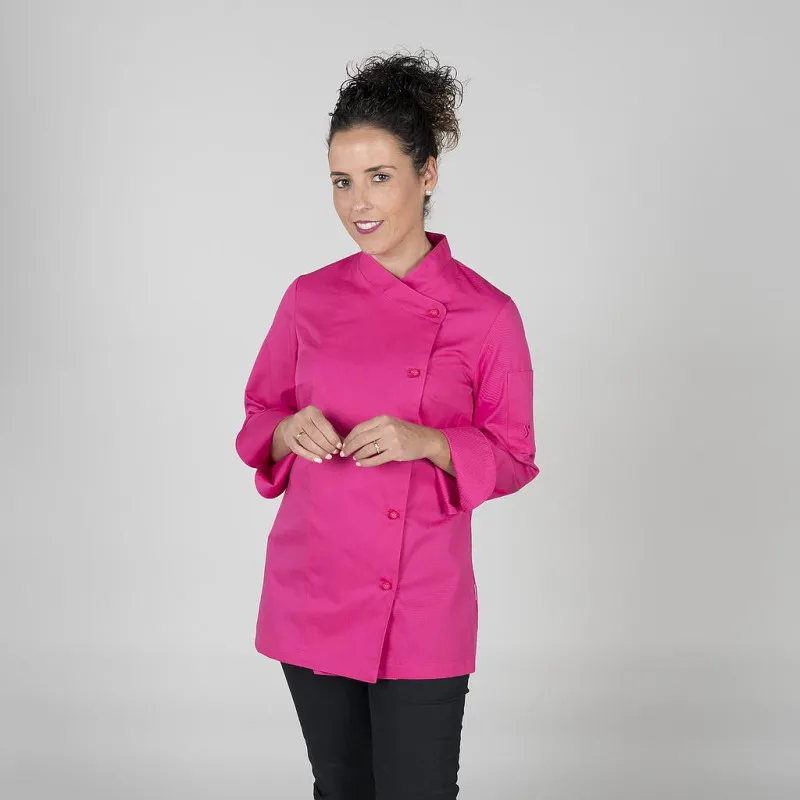 Chaqueta de chef para mujer manga larga con pinzas en pecho y espalda GARY'S Catania