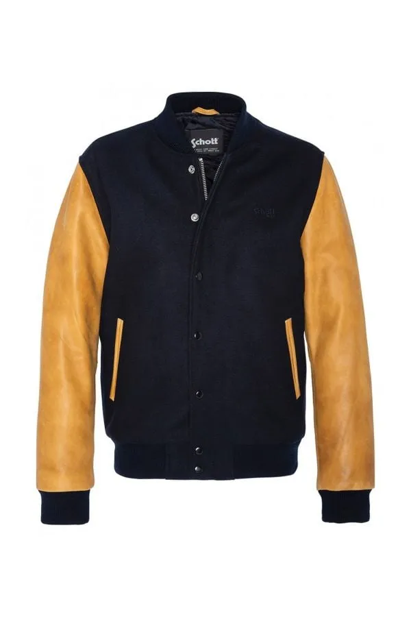 Chaqueta Hombre Schott Lcusa Navy/Cognac