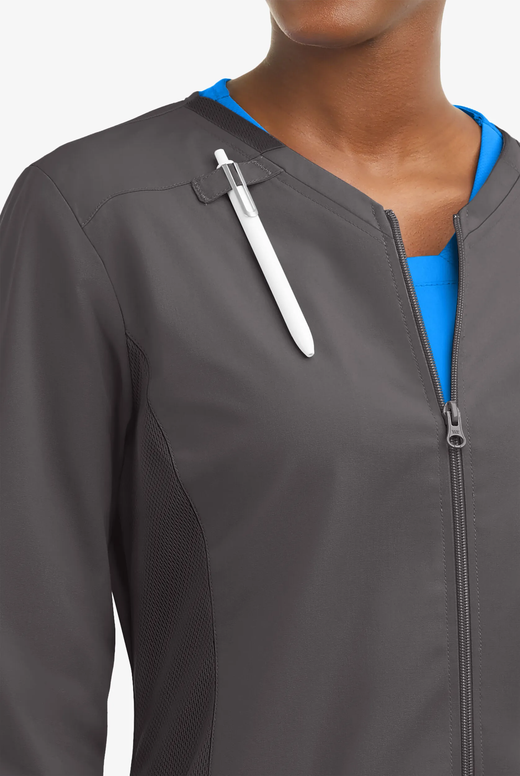 Chaqueta médica Cherokee Workwear Professionals Active STRETCH con cremallera y 4 bolsillos para mujer