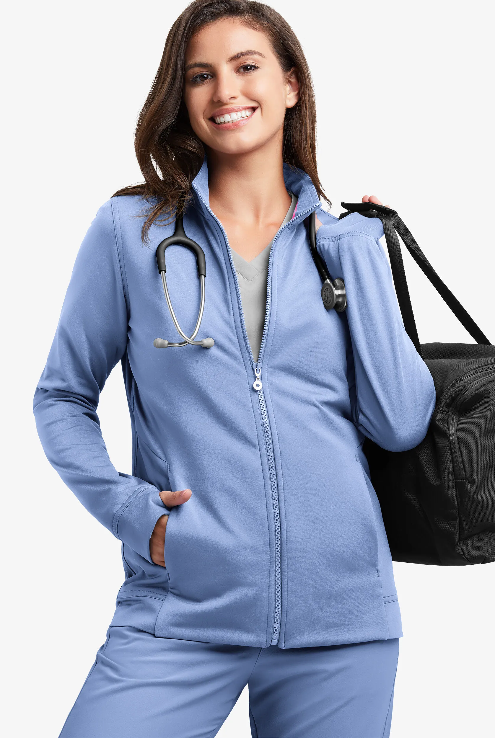 CHAQUETA M&EACUTE;DICA MANGA LARGA MOVEMENT BY BUTTERSOFT ADARA STRETCH CON CREMALLERA Y 3 BOLSILLOS PARA MUJER 