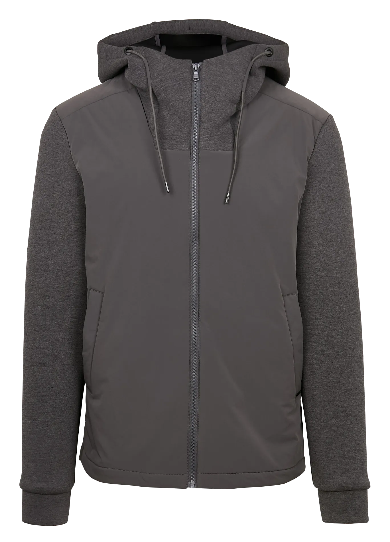 Chaqueta recta cuello alto en gris