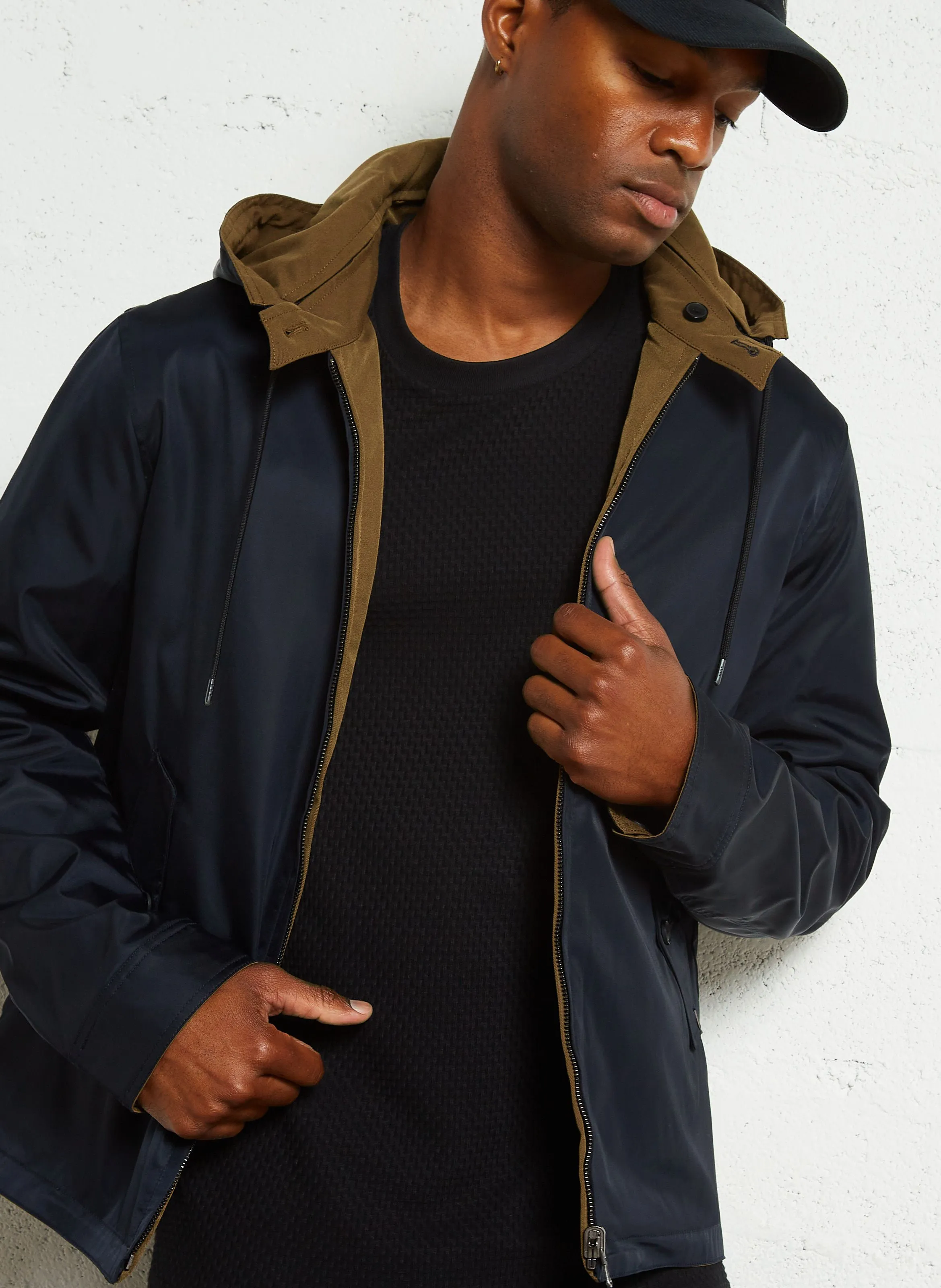 Chaqueta recta reversible en azul