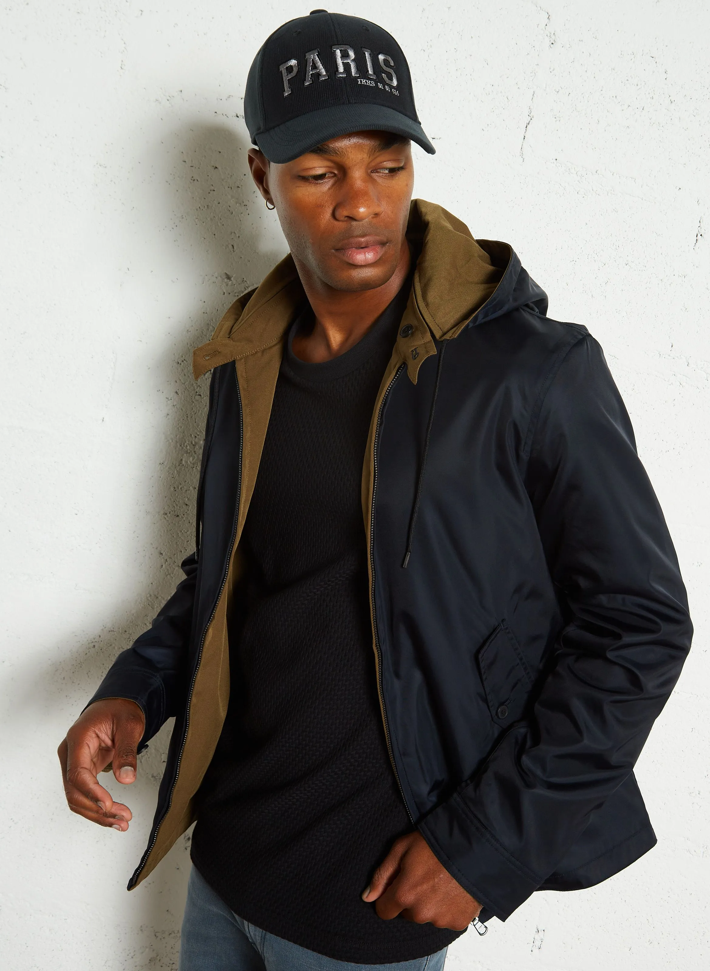 Chaqueta recta reversible en azul