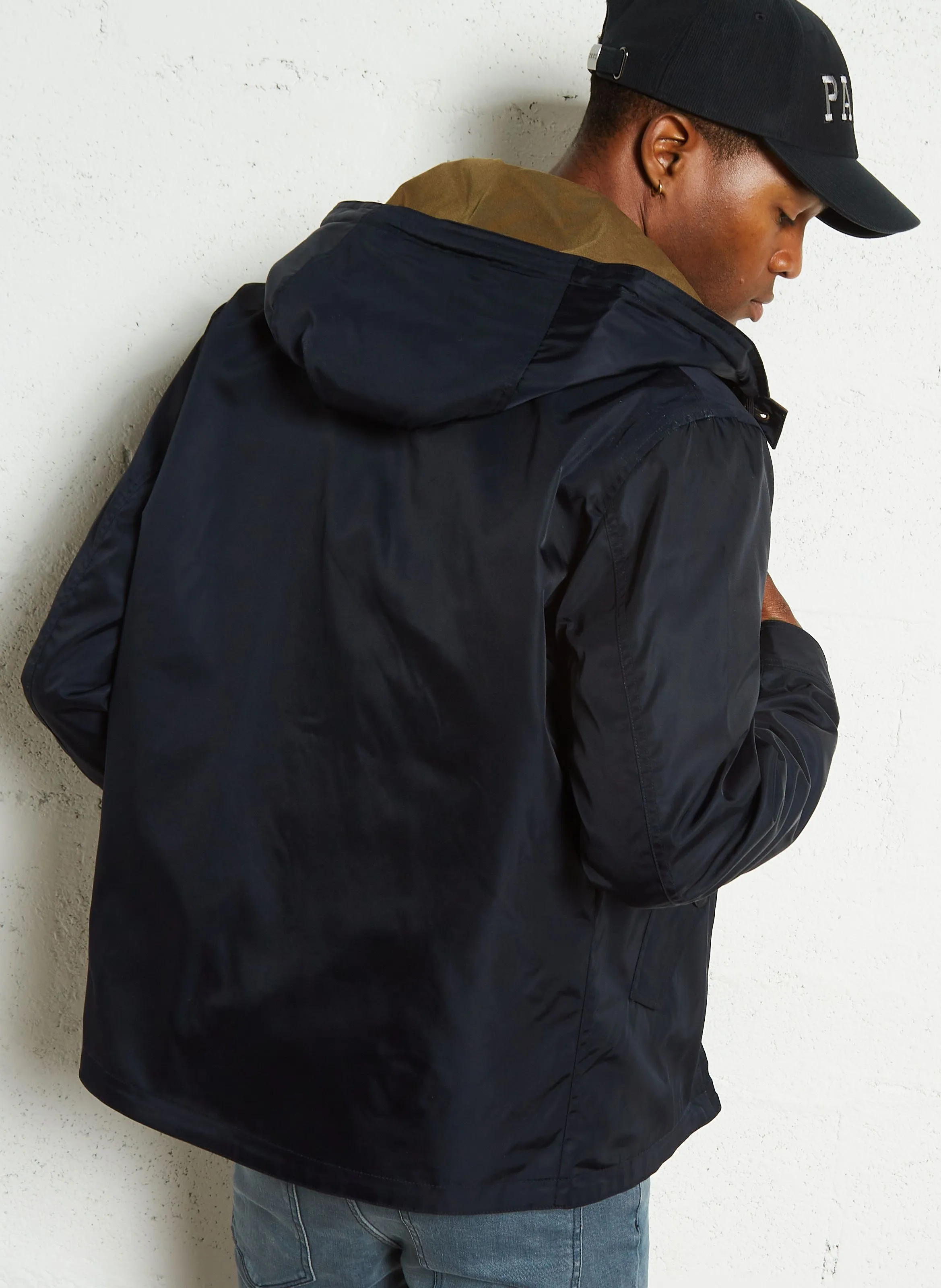 Chaqueta recta reversible en azul