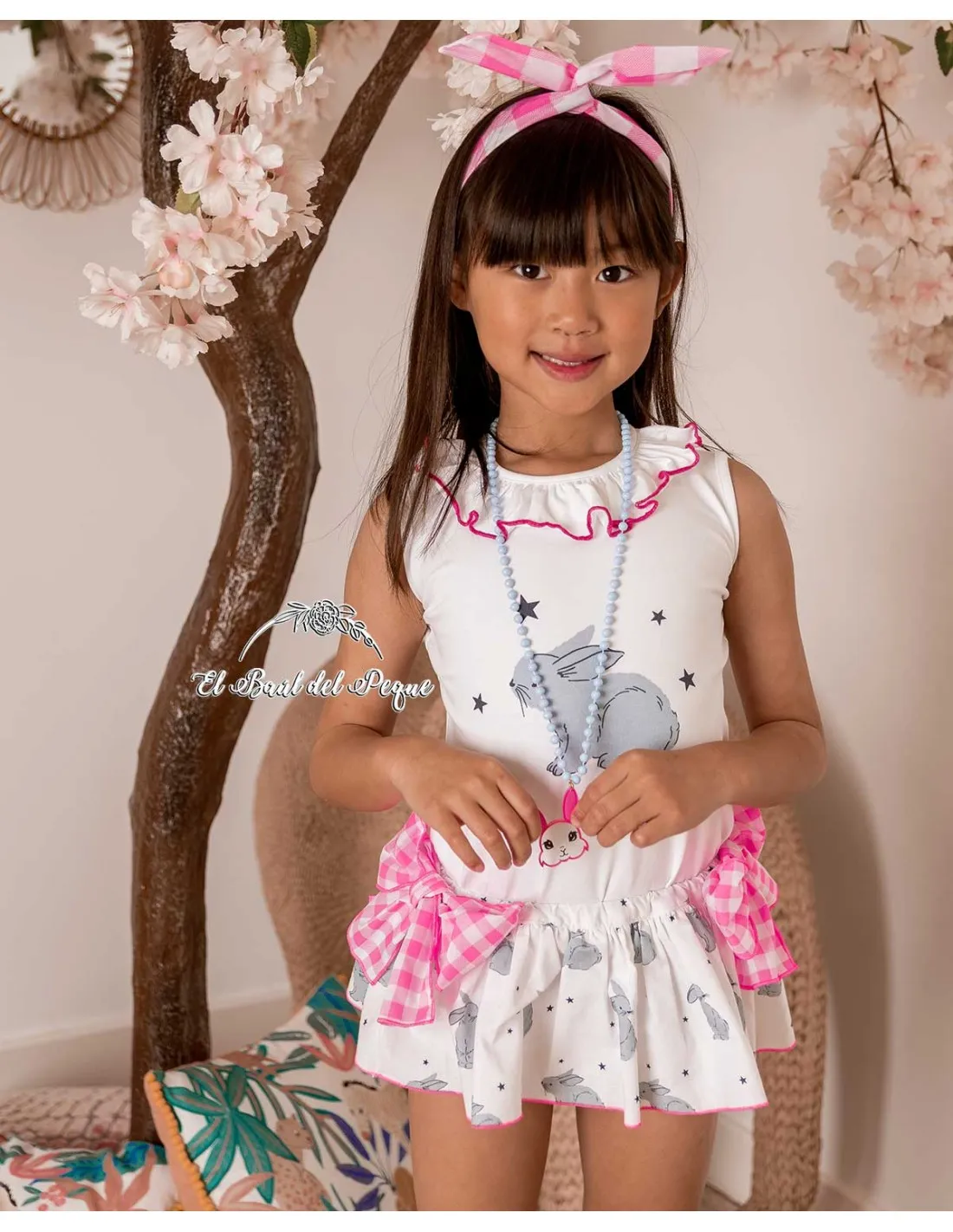Conjunto Braguita y Camiseta Mon Petit Bon bon Conejos