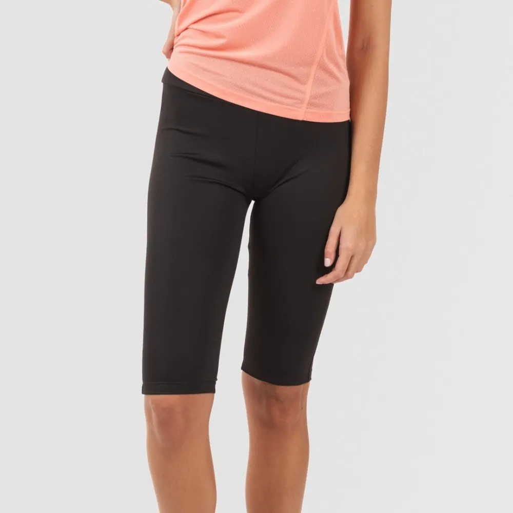 CONJUNTO DEPORTIVO LEGGINGS CORTO MUJER NARANJA  NEGRO