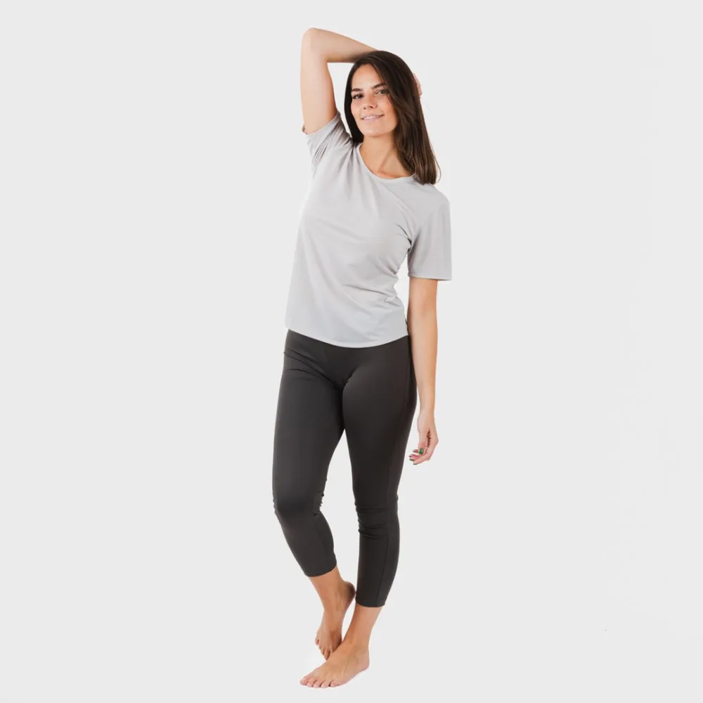 CONJUNTO DEPORTIVO LEGGINGS LARGO MUJER GRIS PERLA  MARENGO