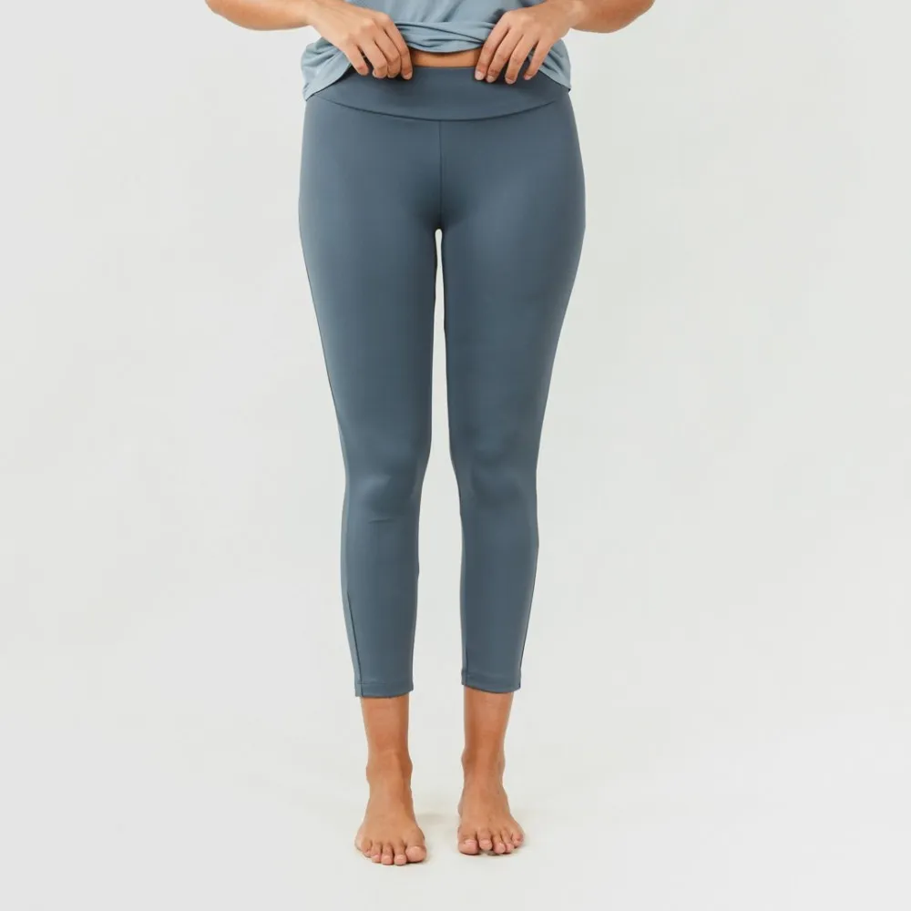 Conjunto deportivo leggings largo mujer indigo claro/oscuro