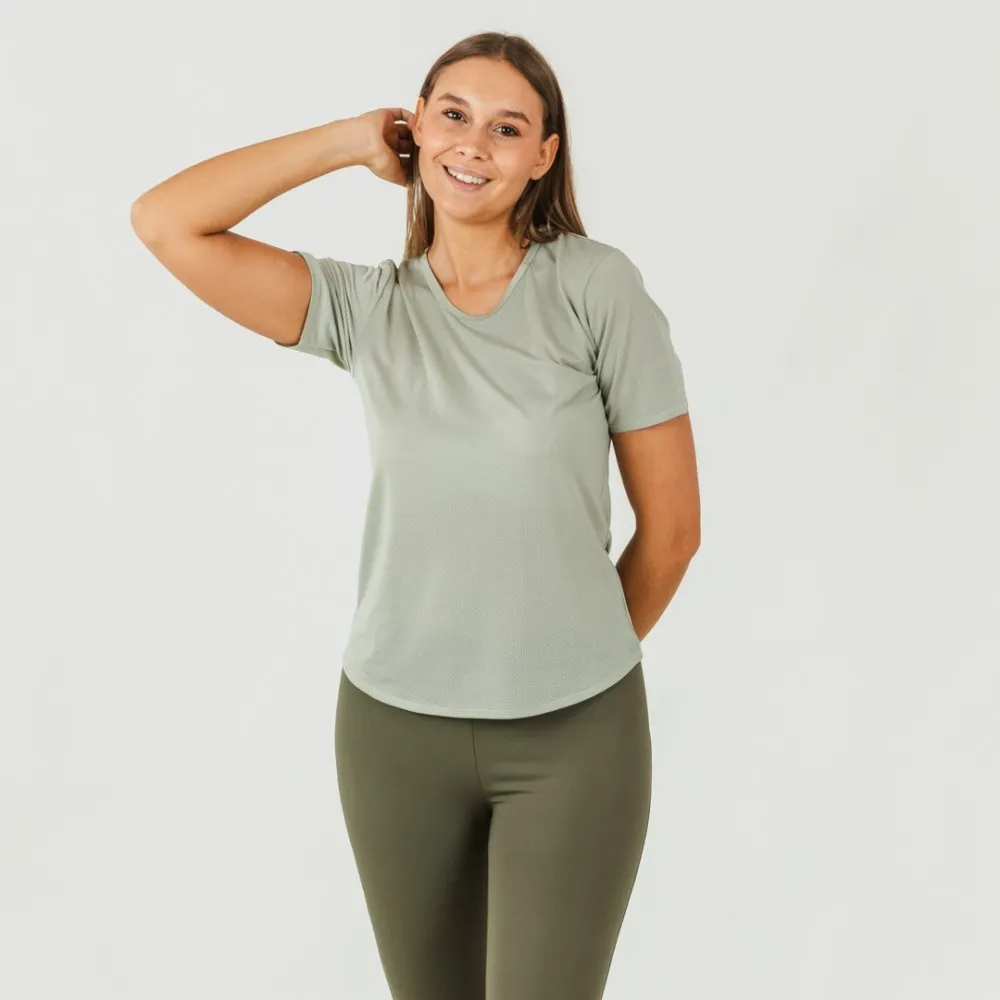 Conjunto deportivo leggings largo mujer verde hoja/cacería