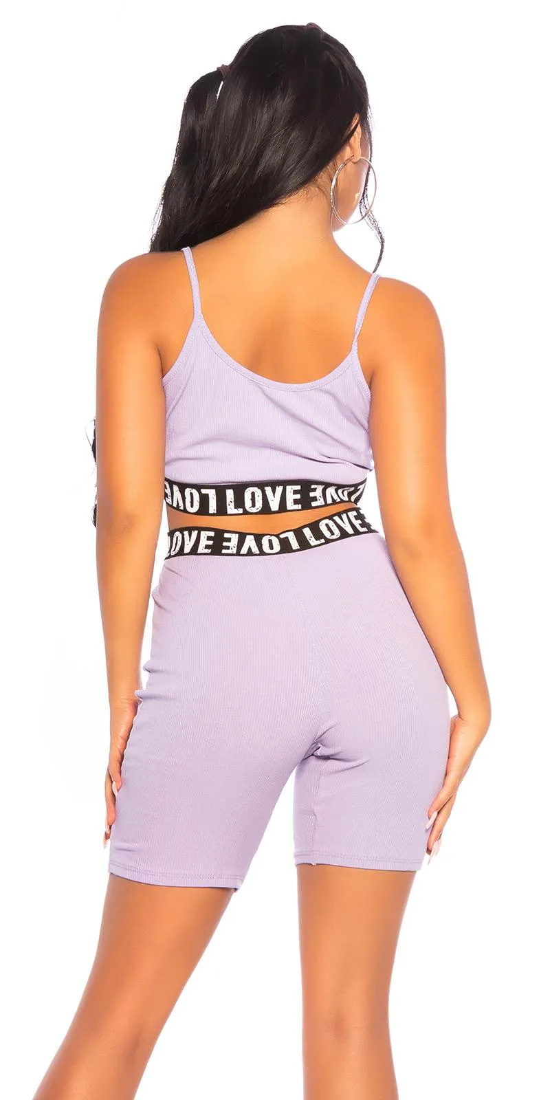 Conjunto deportivo lila impresiones LOVE