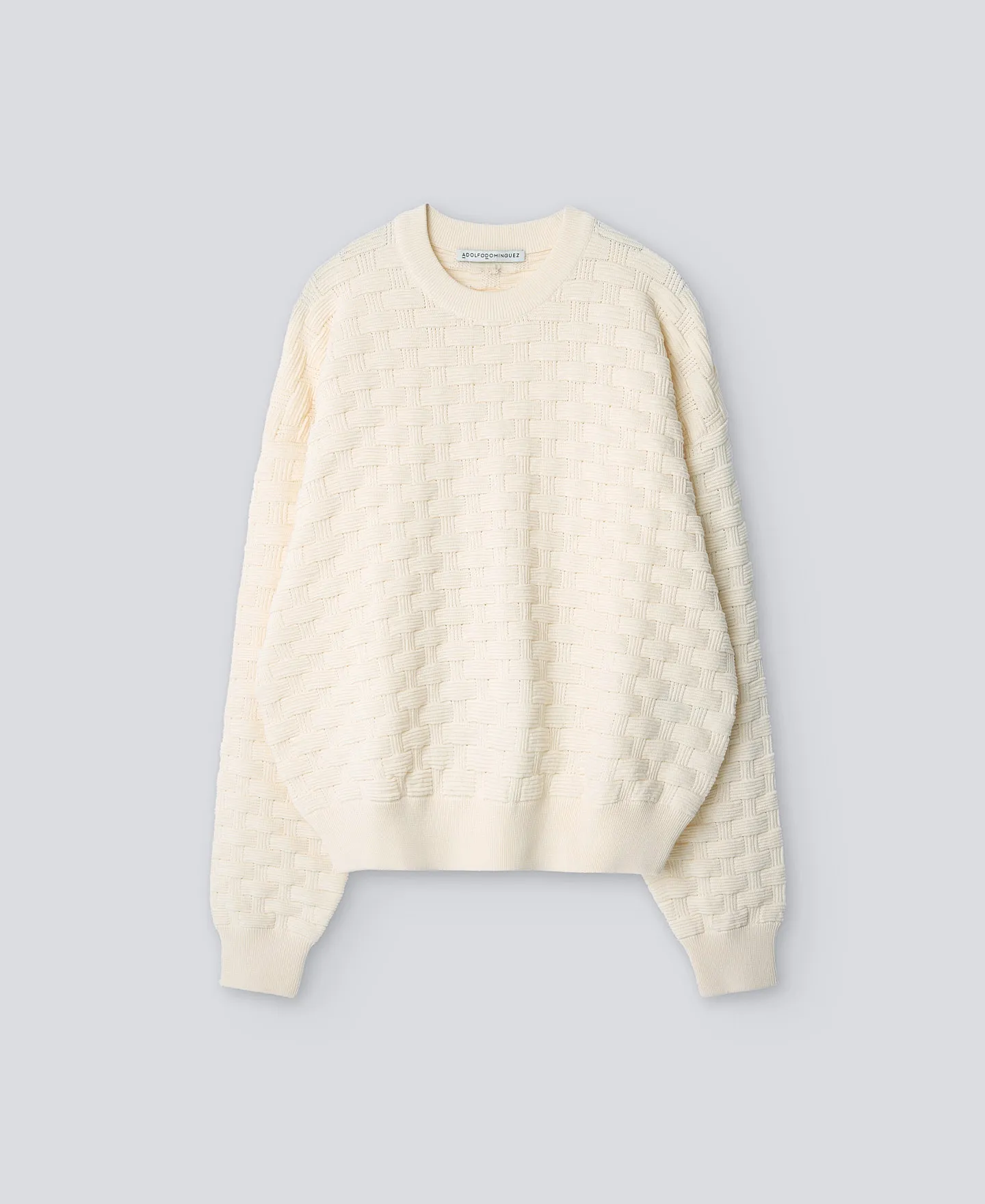 Cotton basket weave sweater for woman