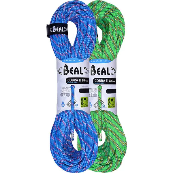 Cuerda alpinismo BEAL COBRA II 8.6MM GD 2x50M BLUE GREEN