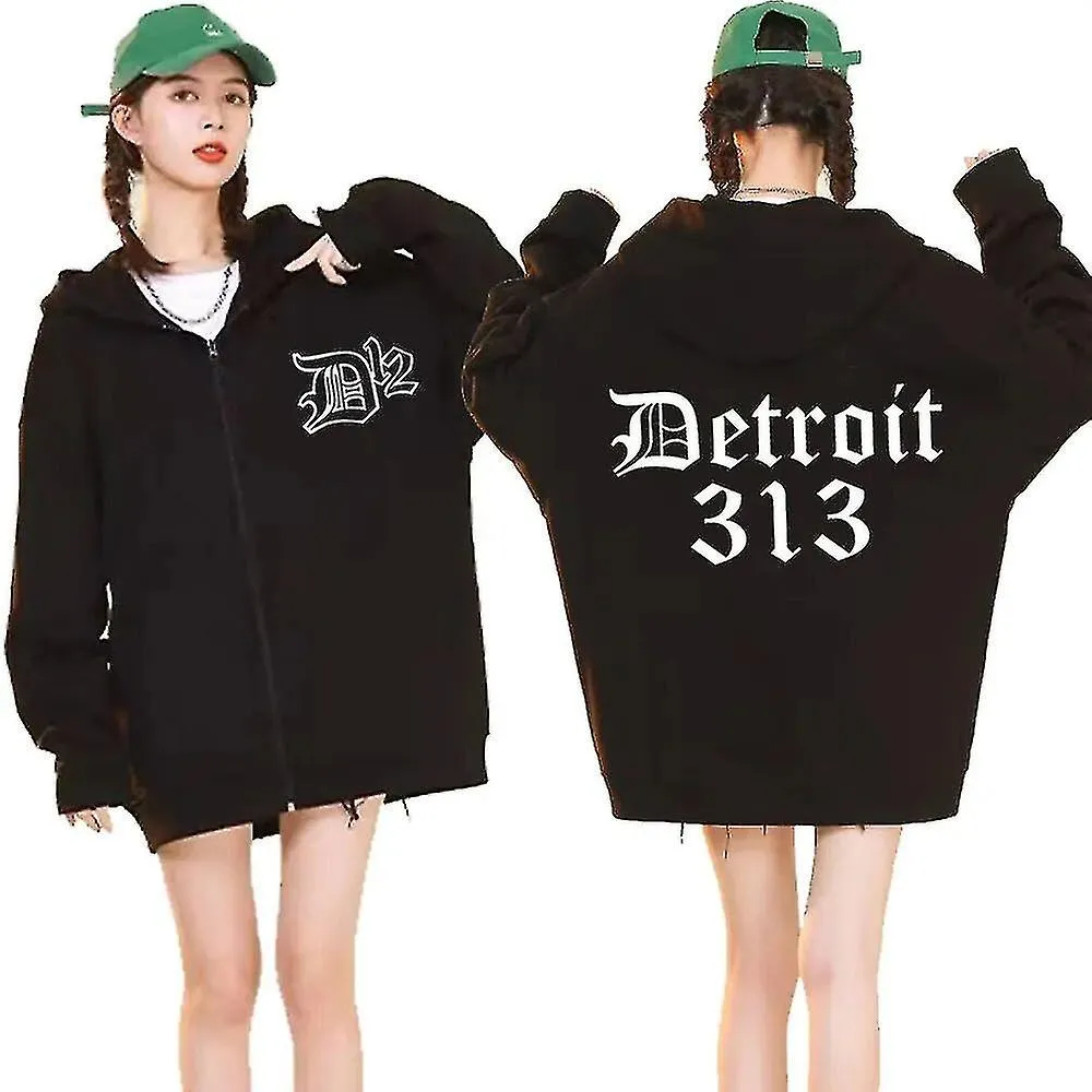 D12 Band Rapero Eminem Sudadera con capucha con cremallera Detroit Michigan 313 Hombres Mujeres Sudaderas con capucha Sudadera C
