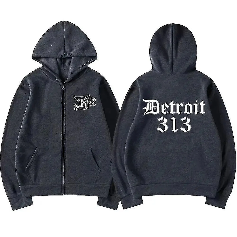 D12 Band Rapero Eminem Sudadera con capucha con cremallera Detroit Michigan 313 Hombres Mujeres Sudaderas con capucha Sudadera C