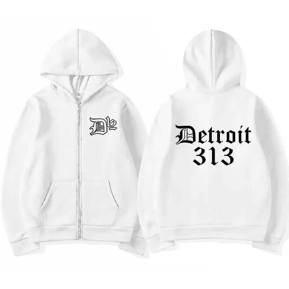 D12 Band Rapero Eminem Sudadera con capucha con cremallera Detroit Michigan 313 Hombres Mujeres Sudaderas con capucha Sudadera C