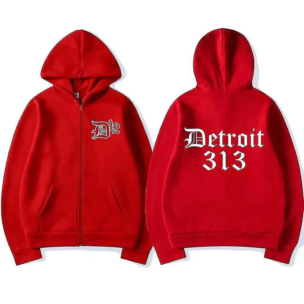 D12 Band Rapero Eminem Sudadera con capucha con cremallera Detroit Michigan 313 Hombres Mujeres Sudaderas con capucha Sudadera C